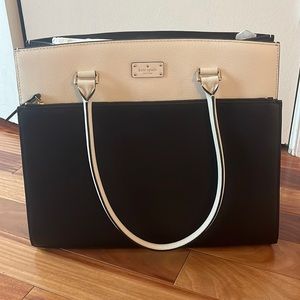 Black and white Kate Spade tote bag